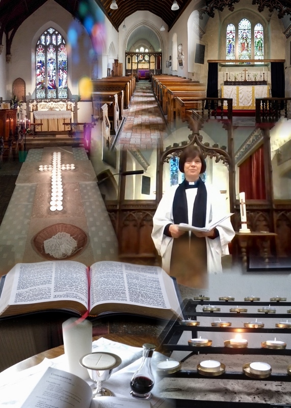 Collage of church services